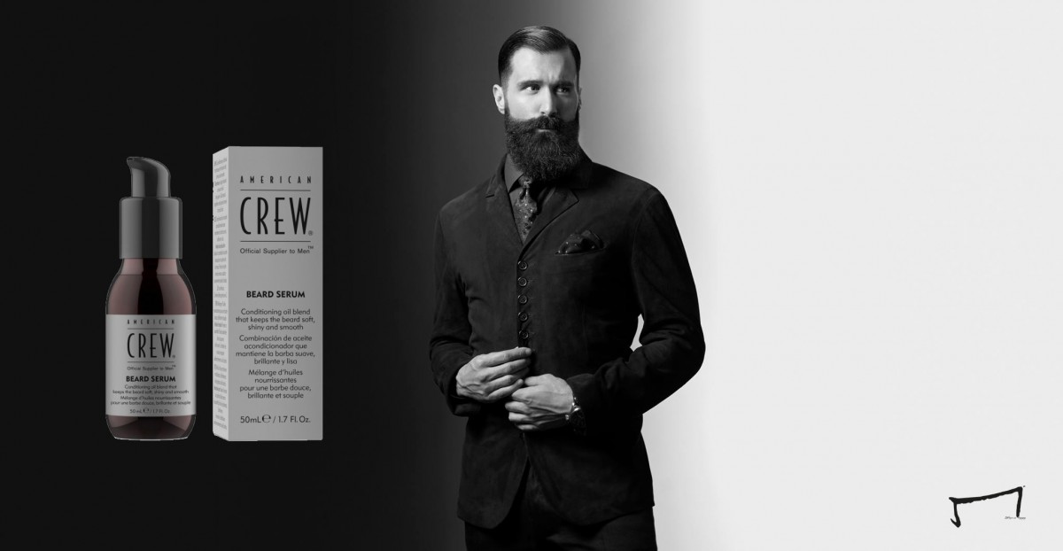 Huile de barbe American Crew - beard serum- chez votre barbier Aurelien Magnano Albias à proximité de Montauban, les uses et coutumes de ces barbus en costumes