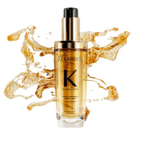 L'huile Elixir Ultime originale rechargeable Kerastase achat elxir ultime originale erchargeable Kerastase aux huiles sublimatrices pour mes cheveux sur aurelien magnano shopping