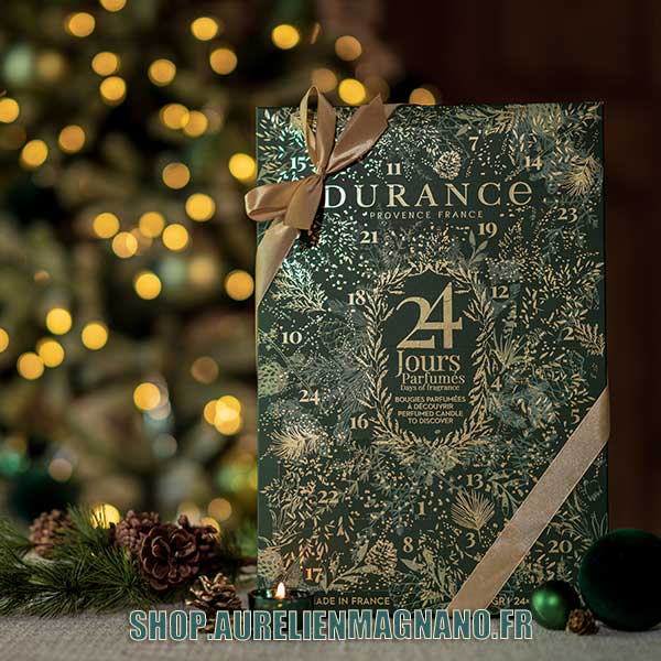 le calendrier de l'avant de bougies parfumée Durance 2024 pour les fêtes de noel acheter-en-ligne-calendrier-de-l-avent-durance-bougie