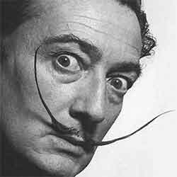moustache Dali homme pointes recourbées vers le haut