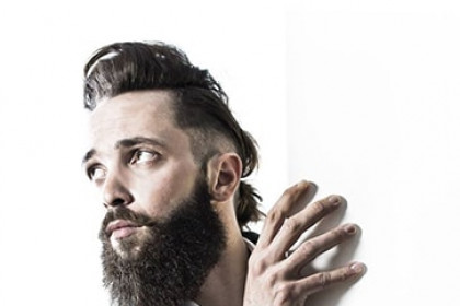 "Ré" Barbouze et hair cut volontairement barbu vintage extrême, pour une opposition élégance-tattoo-Collection IMPERCEPTIBLE HOMME 2014-2015 ©AurelienMagnanoStudios